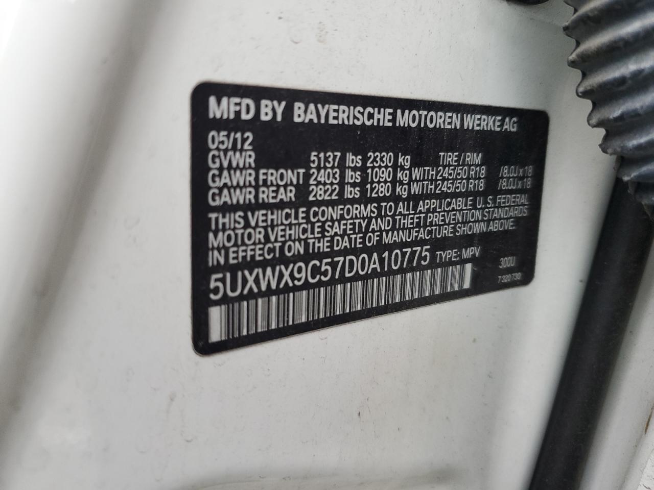 5UXWX9C57D0A10775 2013 BMW X3 xDrive28I