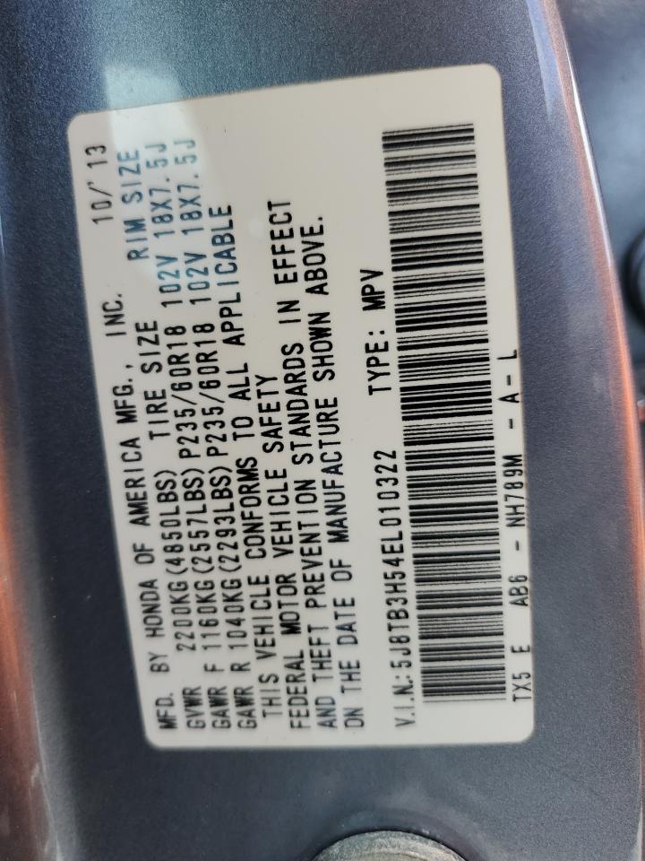 5J8TB3H54EL010322 2014 Acura Rdx Technology