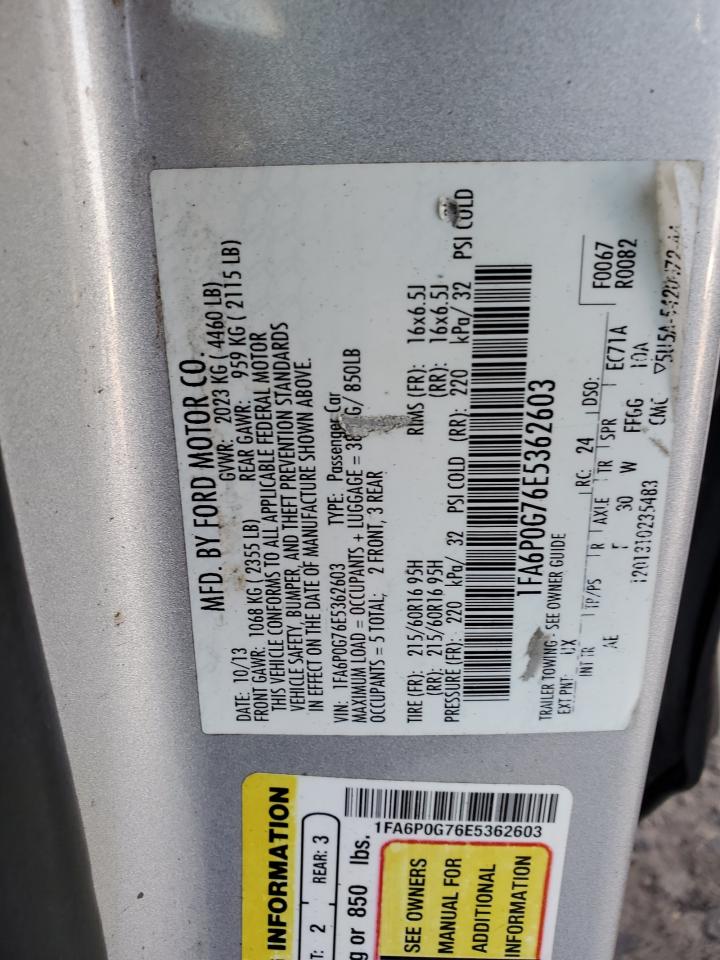 1FA6P0G76E5362603 2014 Ford Fusion S