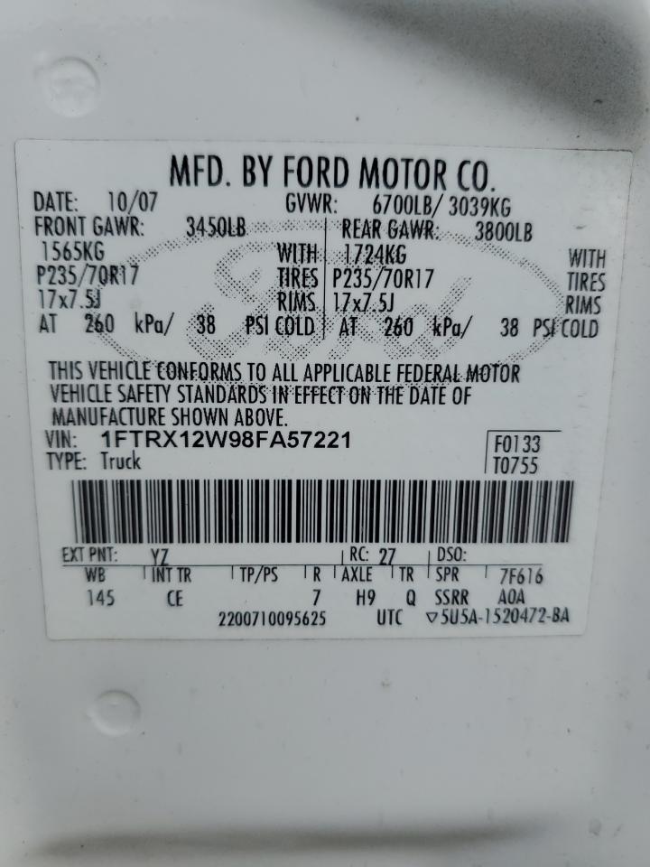 1FTRX12W98FA57221 2008 Ford F150