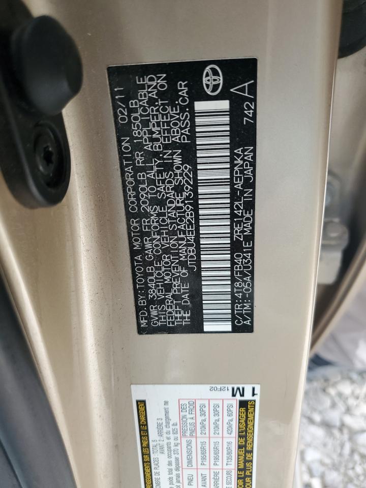 JTDBU4EE2B9139229 2011 Toyota Corolla Base