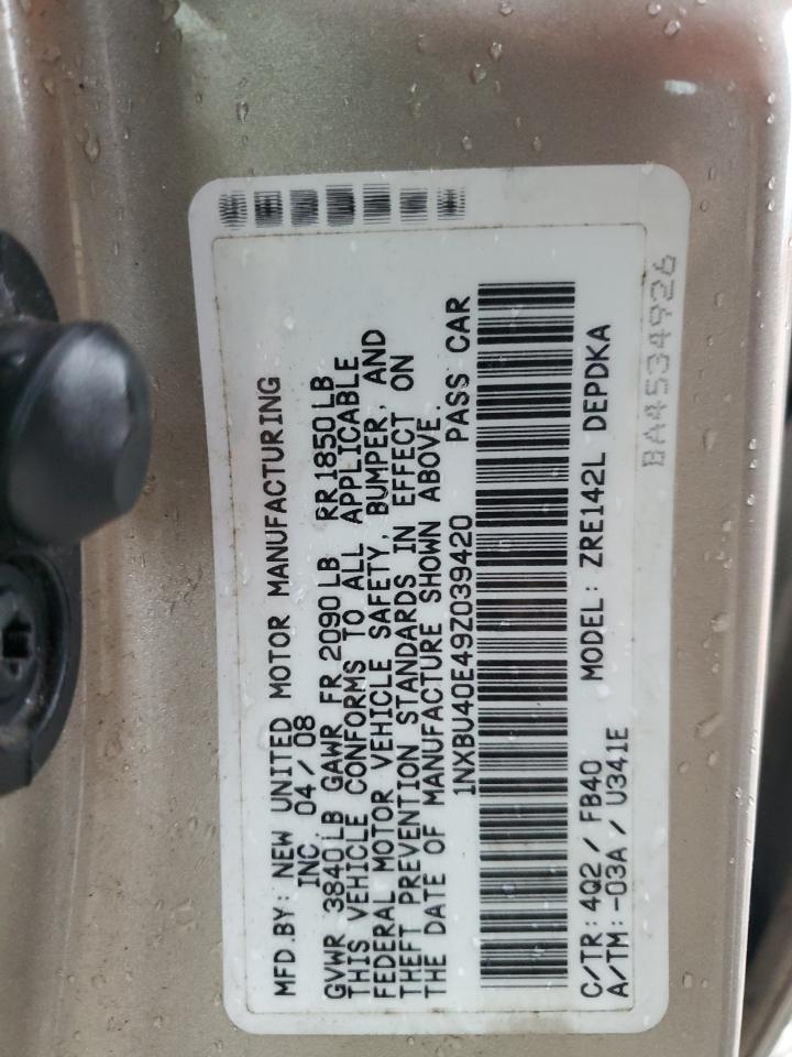 1NXBU40E49Z039420 2009 Toyota Corolla Base