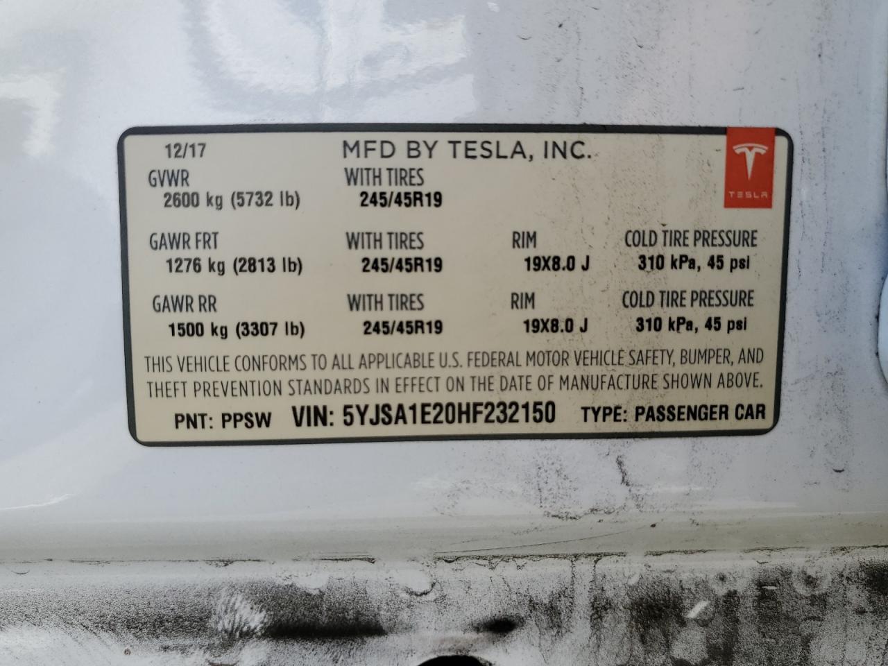 5YJSA1E20HF232150 2017 Tesla Model S