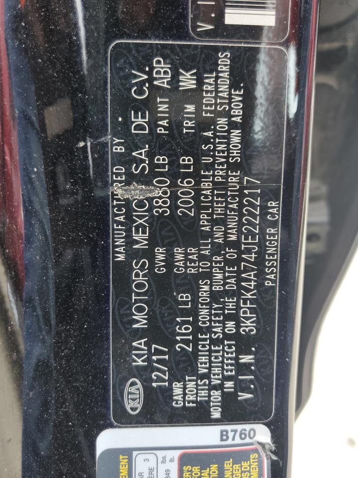 3KPFK4A74JE222217 2018 Kia Forte Lx