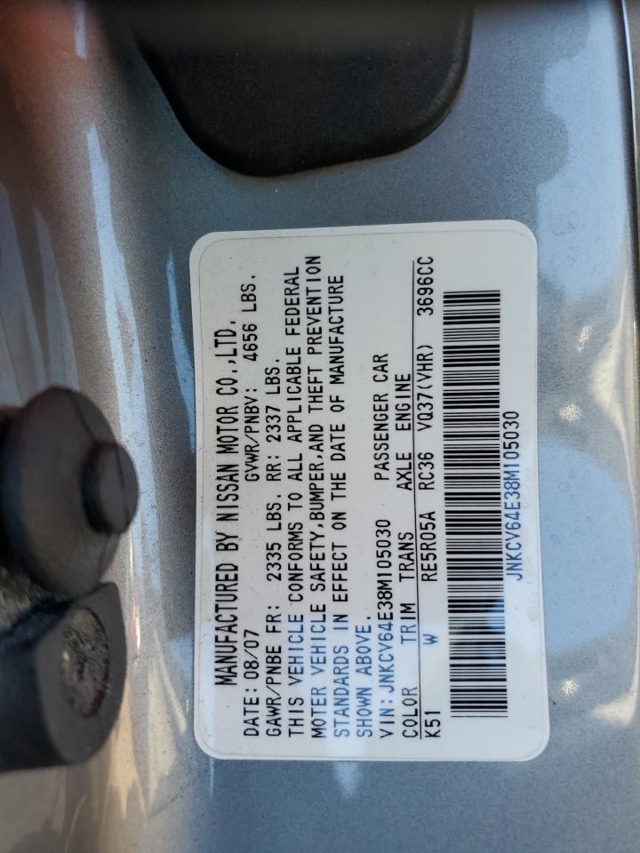 JNKCV64E38M105030 2008 Infiniti G37 Base