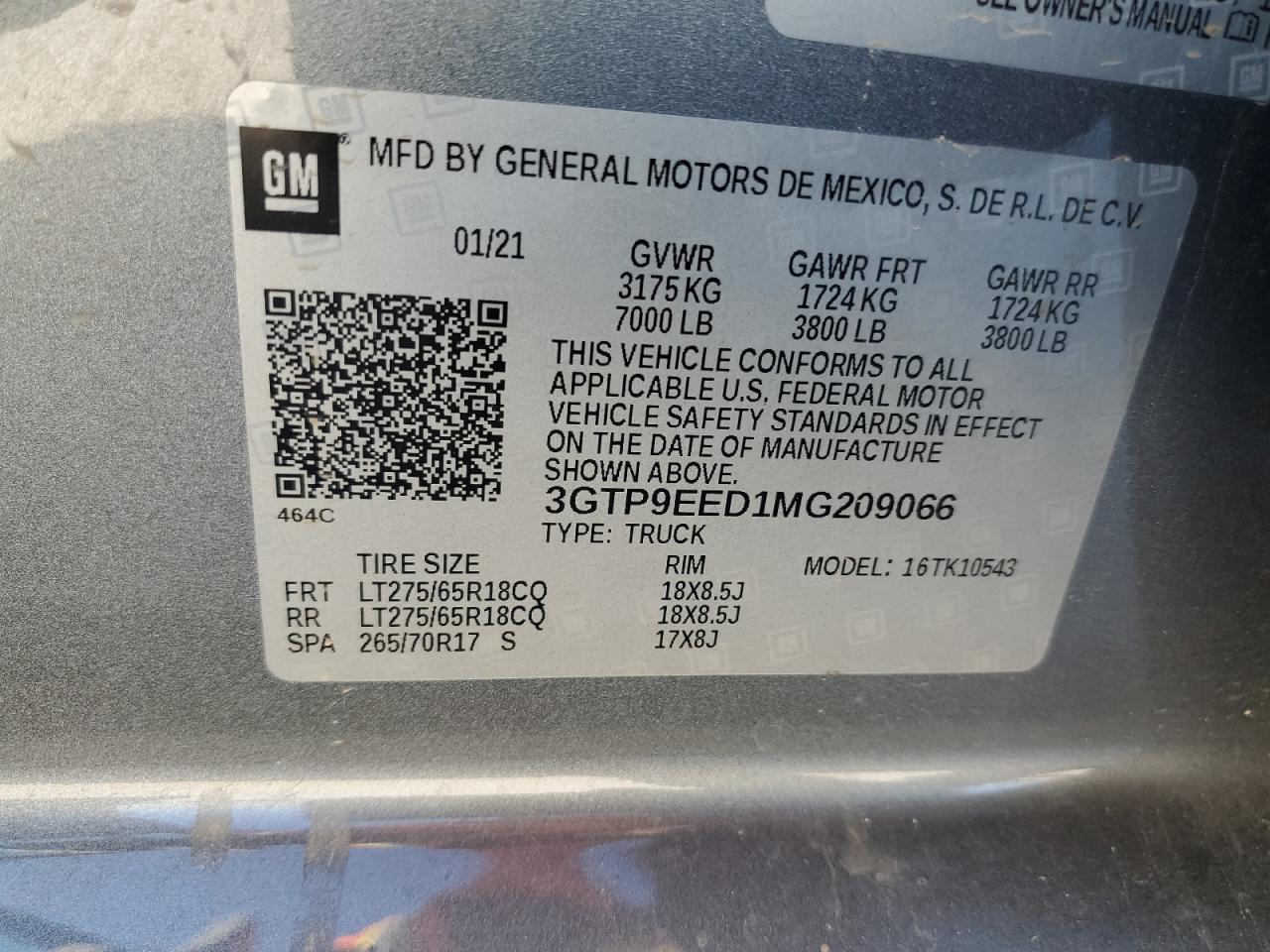 3GTP9EED1MG209066 2021 GMC Sierra K1500 At4