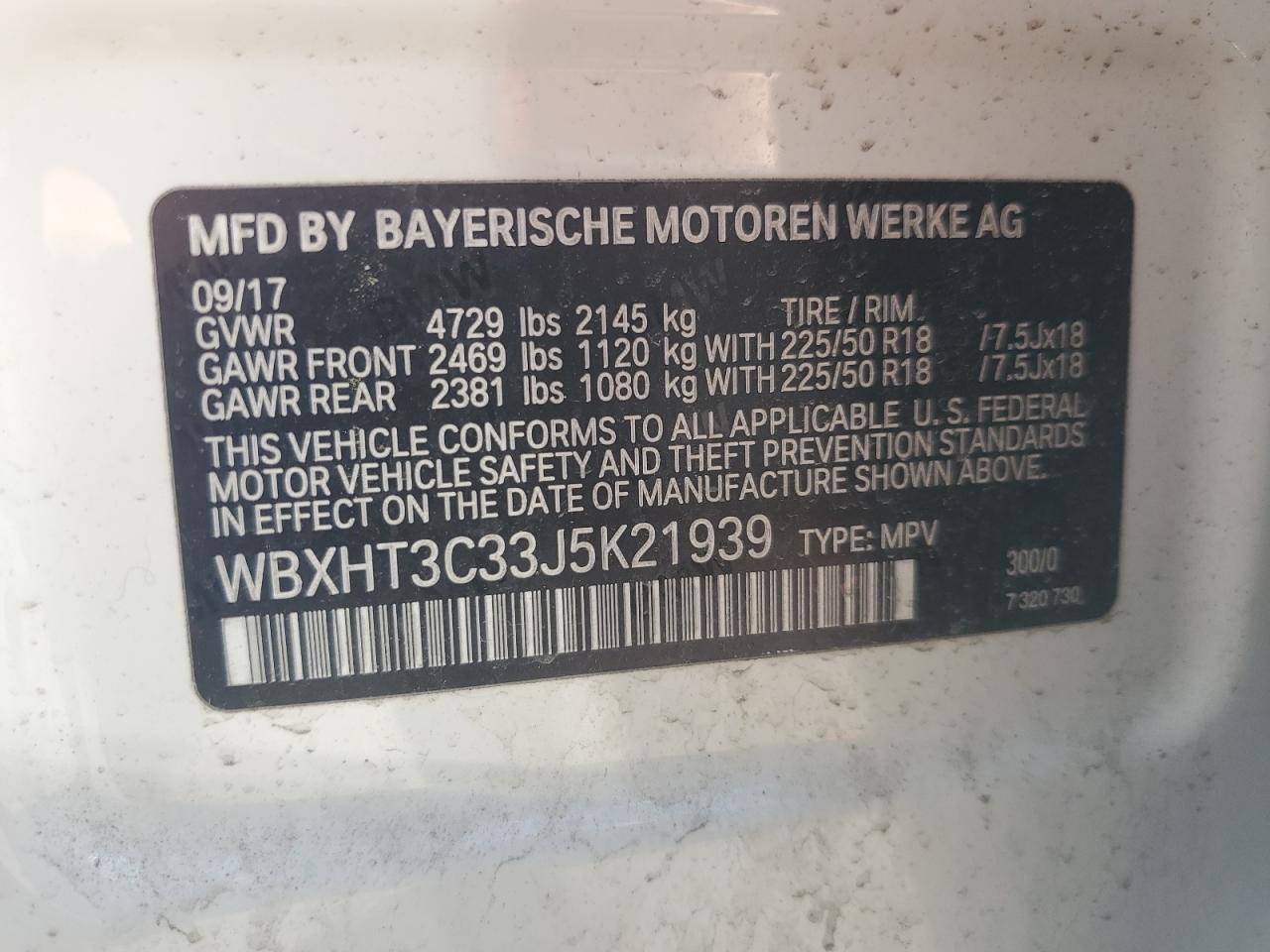 2018 BMW X1 xDrive28I VIN: WBXHT3C33J5K21939 Lot: 69171724