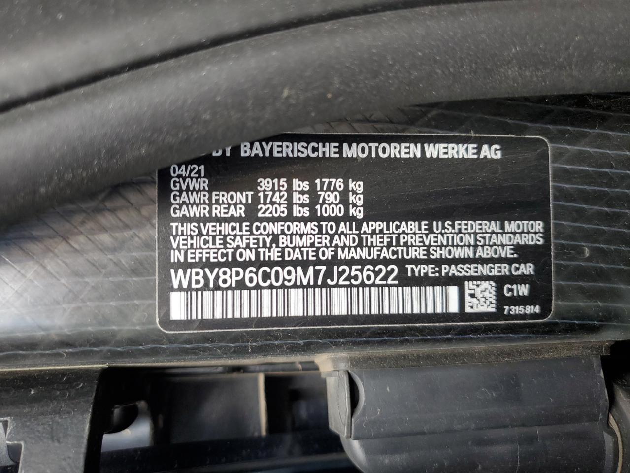 WBY8P6C09M7J25622 2021 BMW I3 S Bev