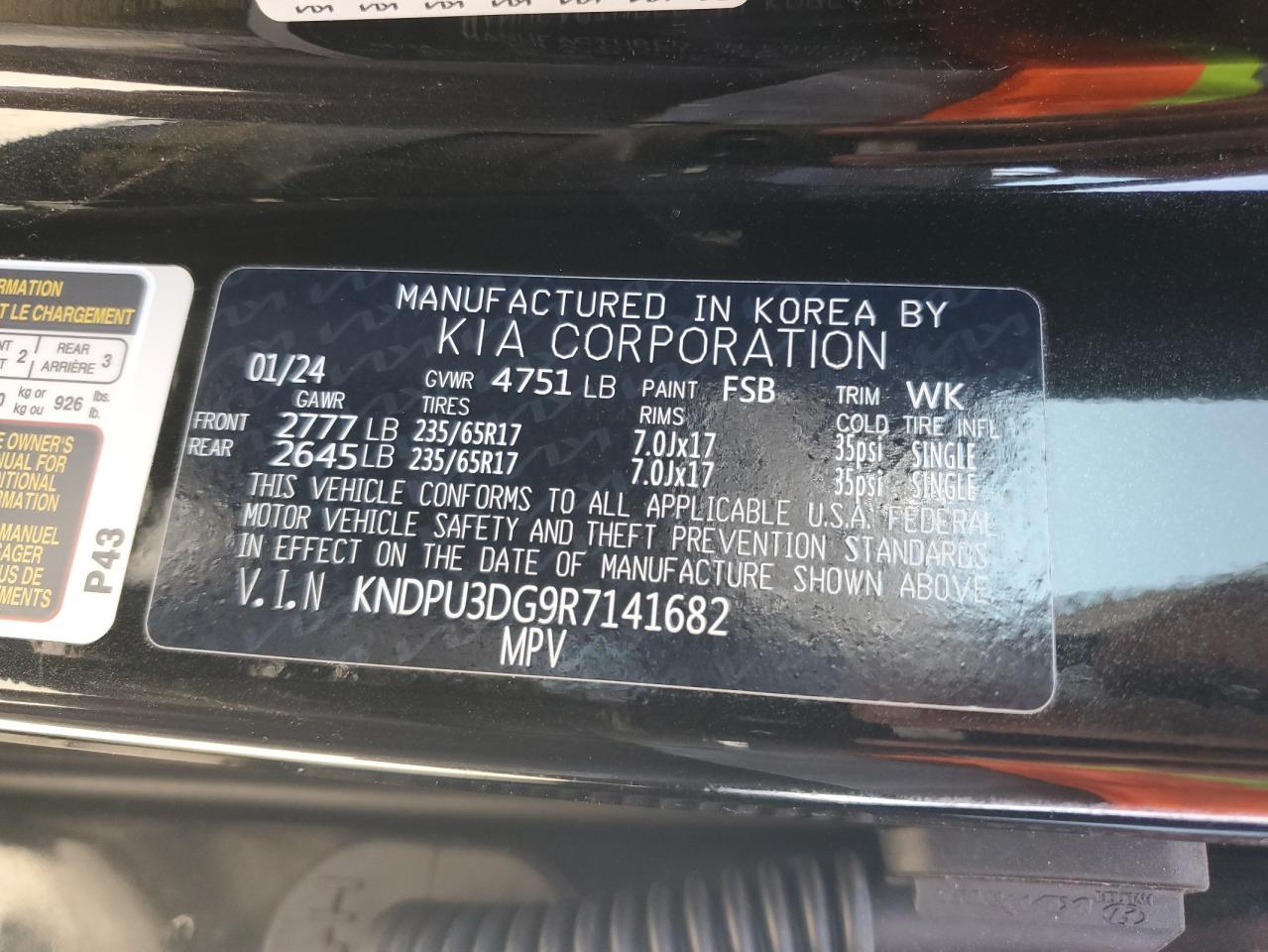 KNDPU3DG9R7141682 2024 Kia Sportage Lx