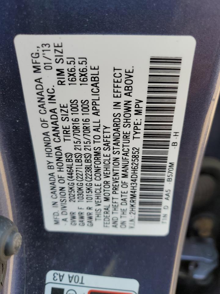 2HKRM4H34DH625852 2013 Honda Cr-V Lx