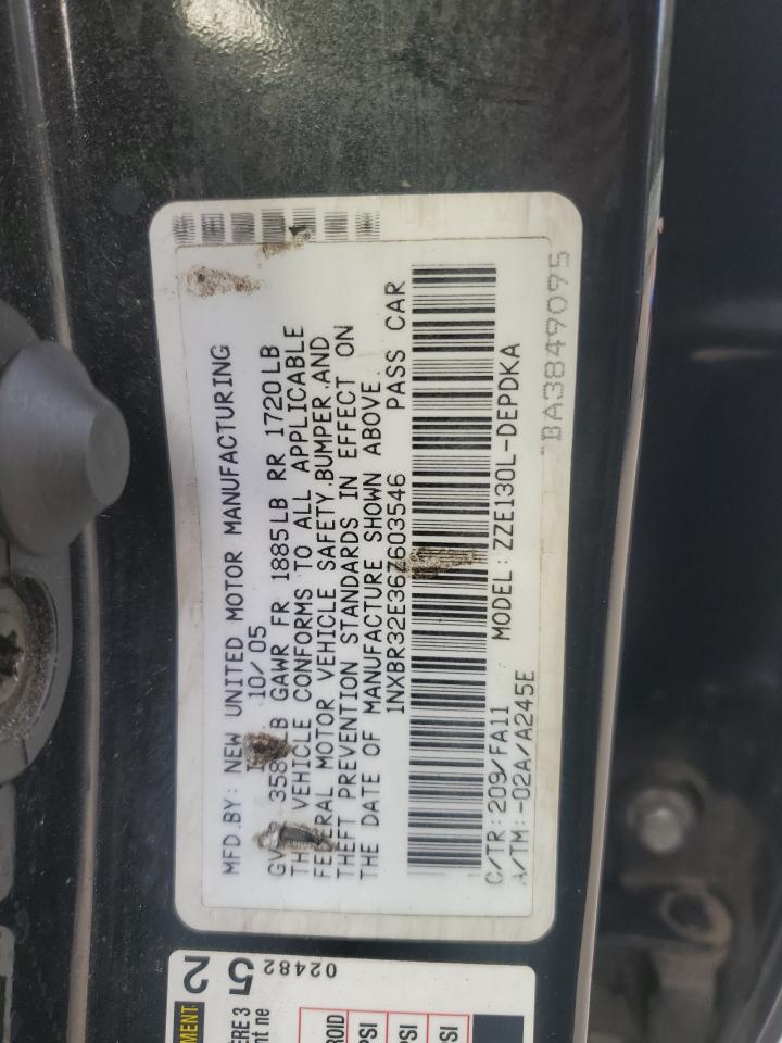 1NXBR32E36Z603546 2006 Toyota Corolla Ce