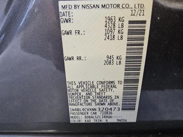 1N4BL4CVXNN320473 Nissan Altima SR 12