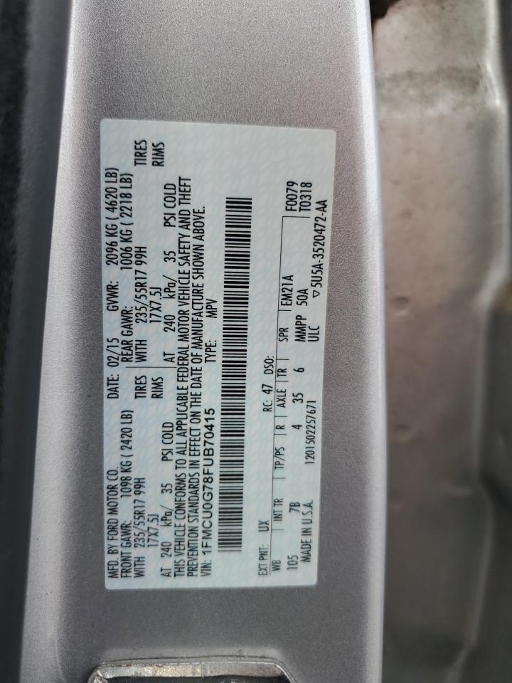 1FMCU0G78FUB70415 2015 Ford Escape Se