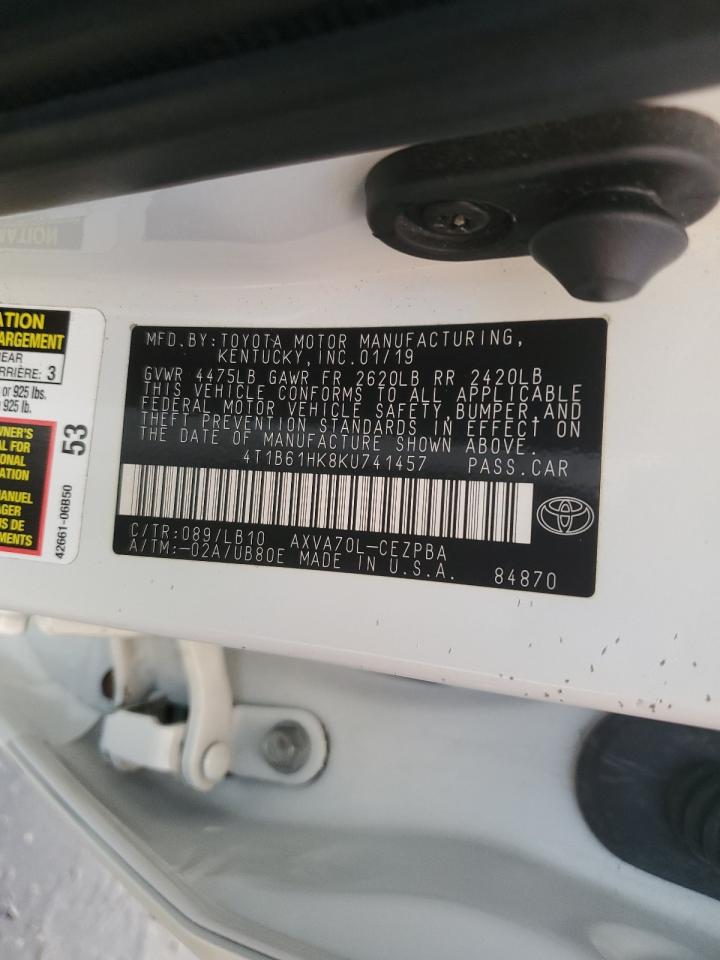 4T1B61HK8KU741457 2019 TOYOTA CAMRY - Image 13