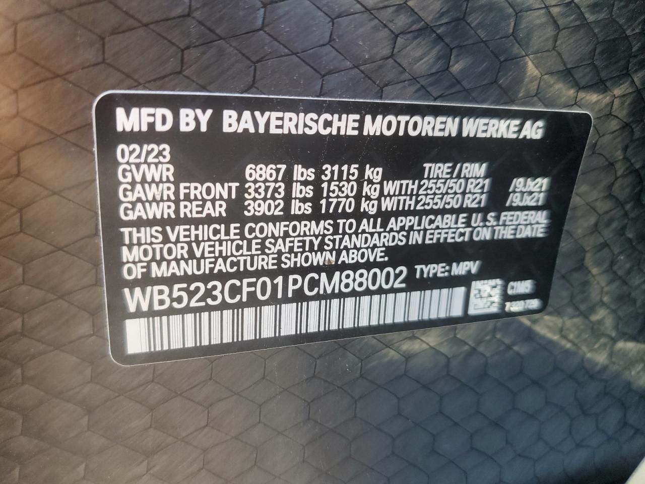 WB523CF01PCM88002 2023 BMW Ix xDrive50