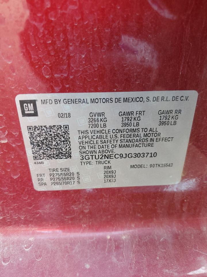 3GTU2NEC9JG303710 2018 GMC Sierra K1500 Slt