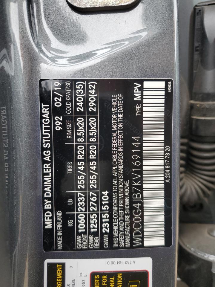 WDC0G4JB7KV169144 2019 Mercedes-Benz Glc 300