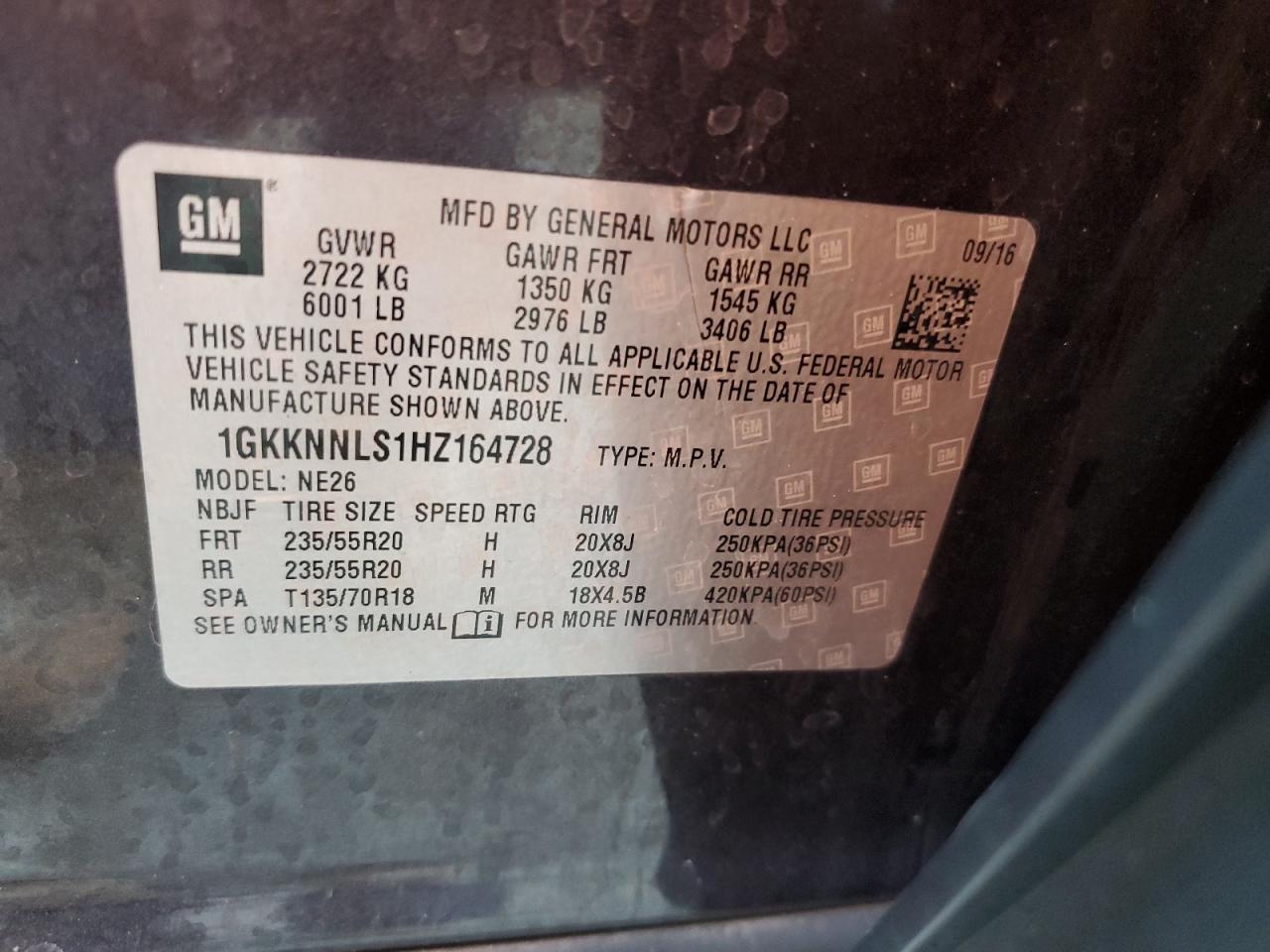 1GKKNNLS1HZ164728 2017 GMC Acadia Slt-2