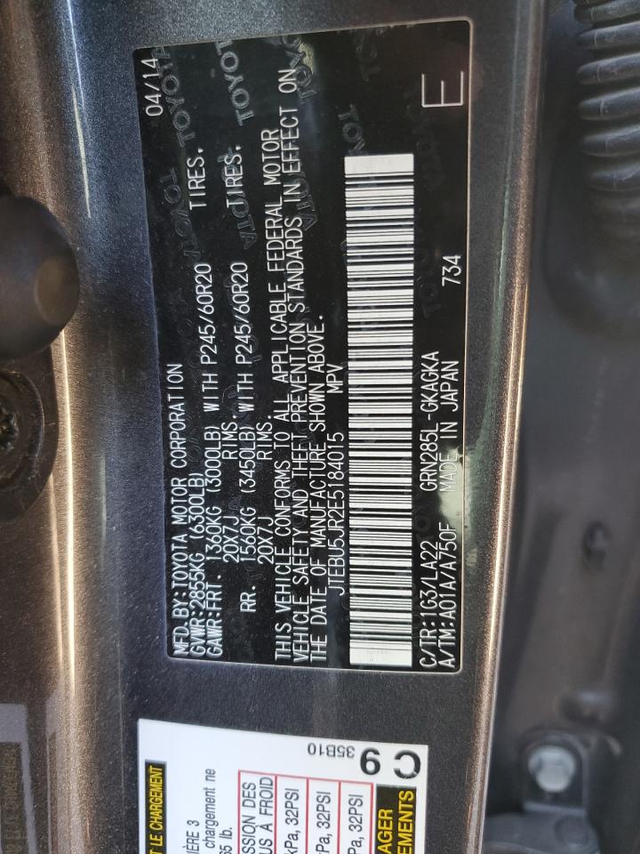 JTEBU5JR2E5184015 2014 Toyota 4Runner Sr5