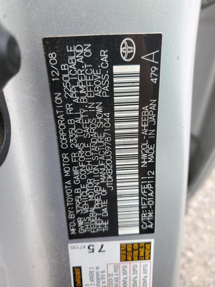 JTDKB20U397871044 2009 Toyota Prius