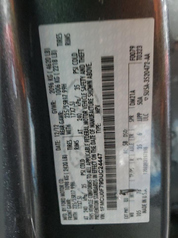 1FMCU0F79DUC24447 2013 Ford Escape S