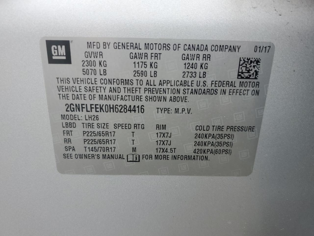 2GNFLFEK0H6284416 2017 CHEVROLET EQUINOX - Image 13