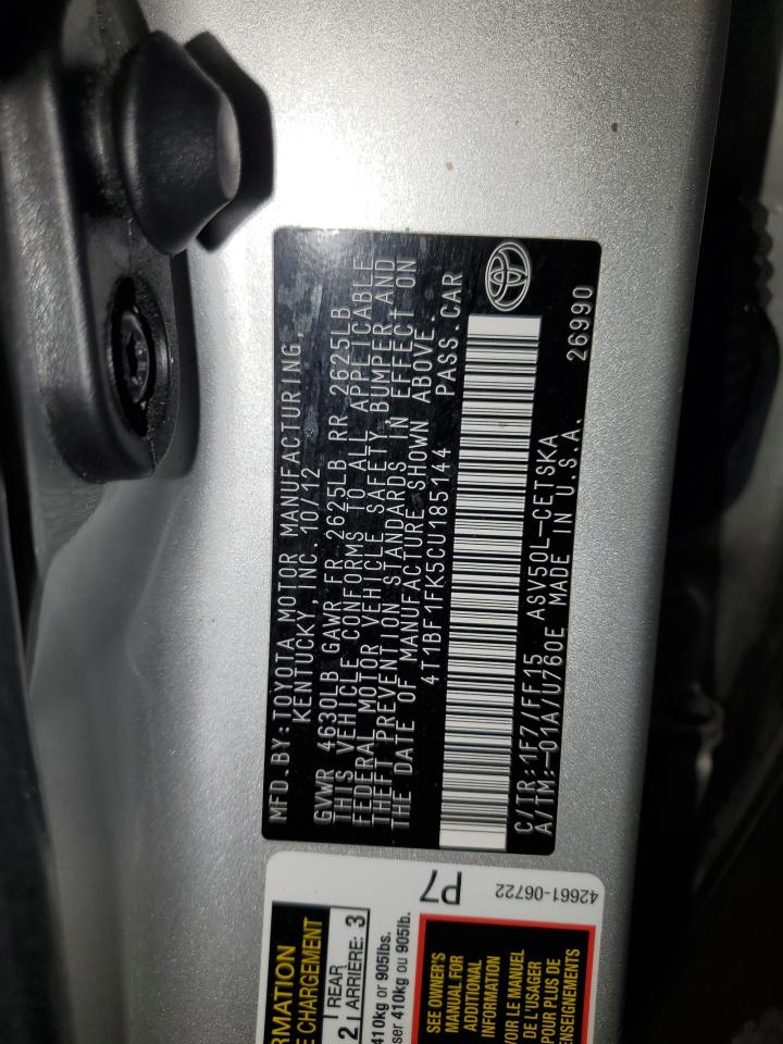 4T1BF1FK5CU185144 2012 Toyota Camry Base