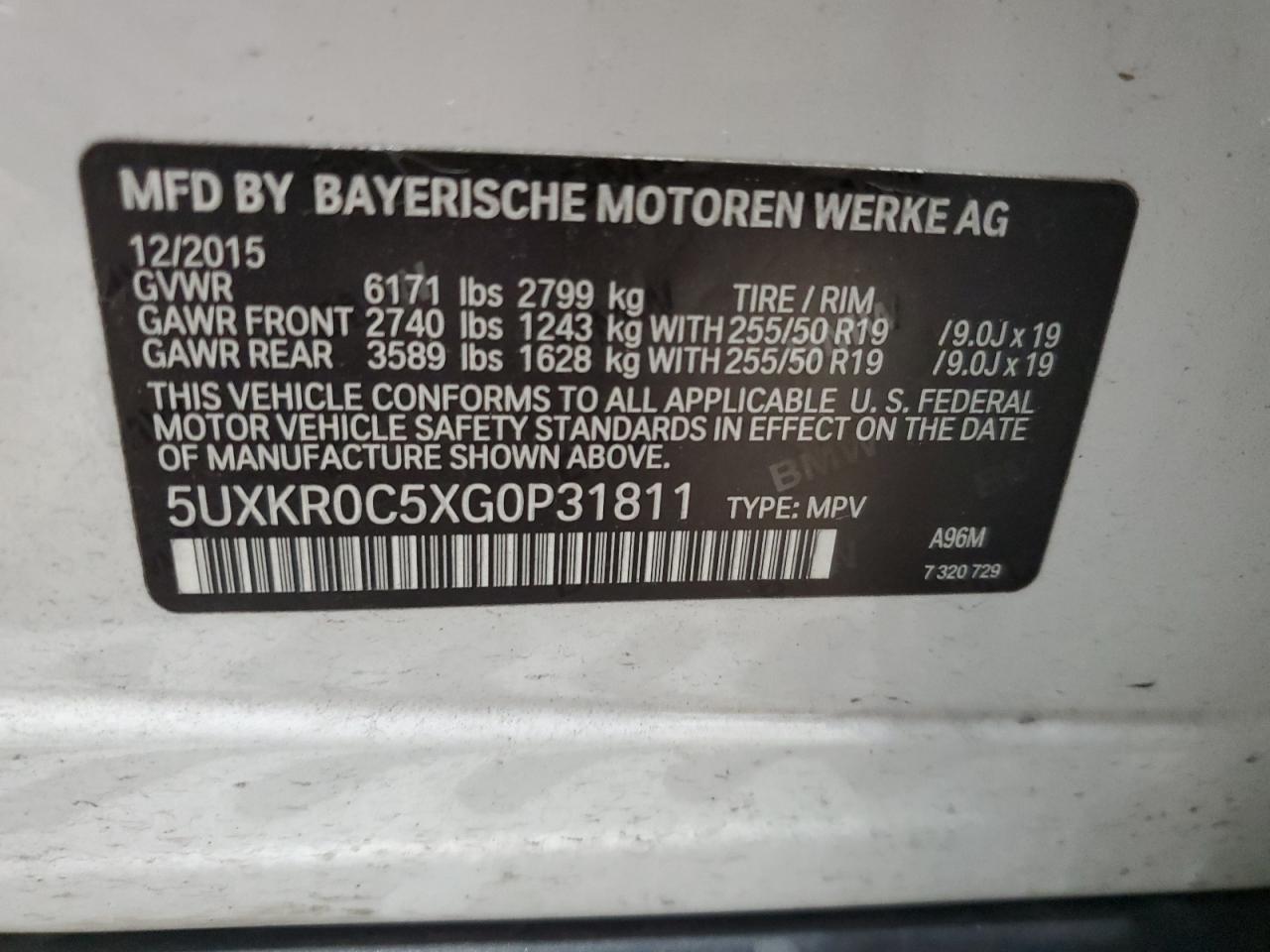 5UXKR0C5XG0P31811 2016 BMW X5 xDrive35I