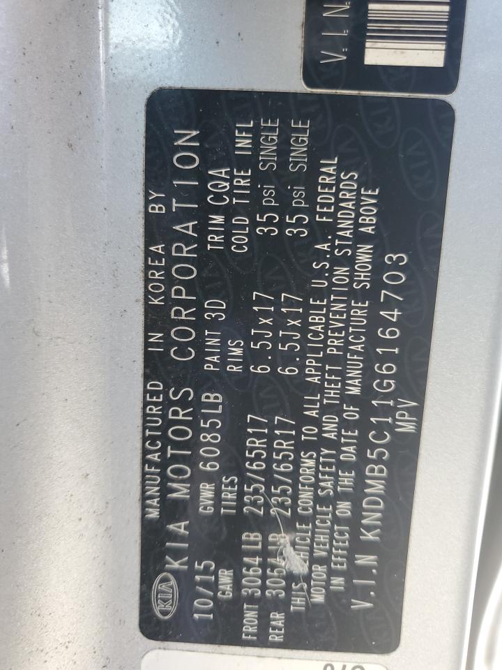 KNDMB5C11G6164703 2016 Kia Sedona Lx