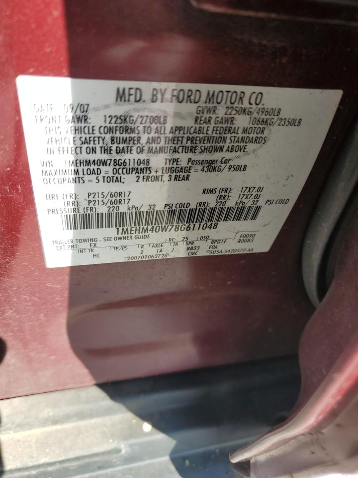 1MEHM40W78G611048 2008 Mercury Sable Luxury