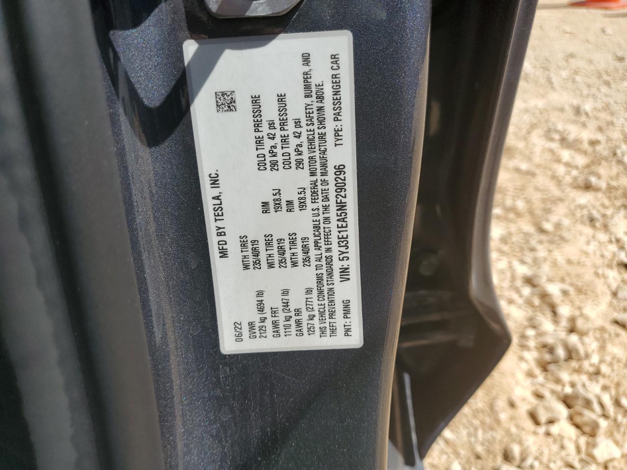 5YJ3E1EA5NF290296 2022 TESLA MODEL 3 - Image 13