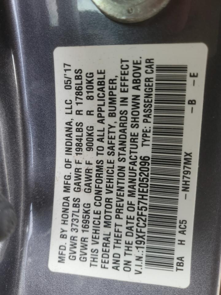 19XFC2F57HE052096 2017 Honda Civic Lx