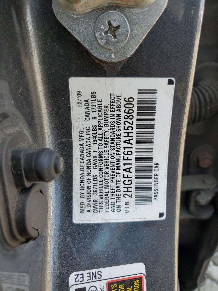 2HGFA1F61AH528606 2010 Honda Civic Lx-S