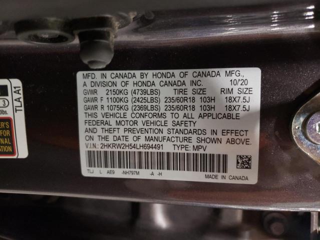 2HKRW2H54LH694491 Honda CRV CR-V EX 13