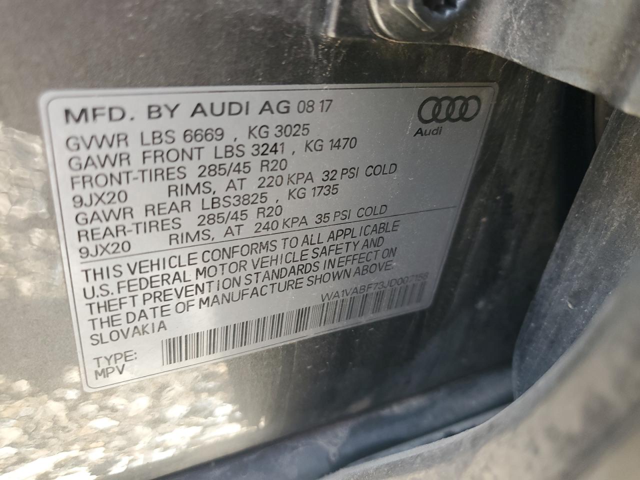 WA1VABF73JD007158 2024 Audi Q7 Prestige