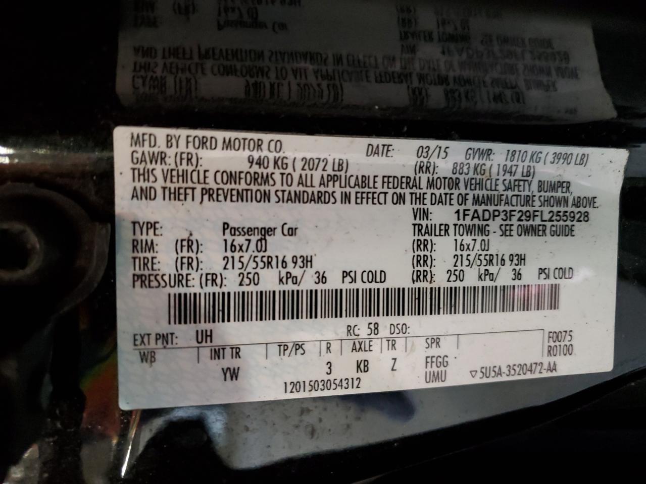 1FADP3F29FL255928 2015 FORD FOCUS - Image 13