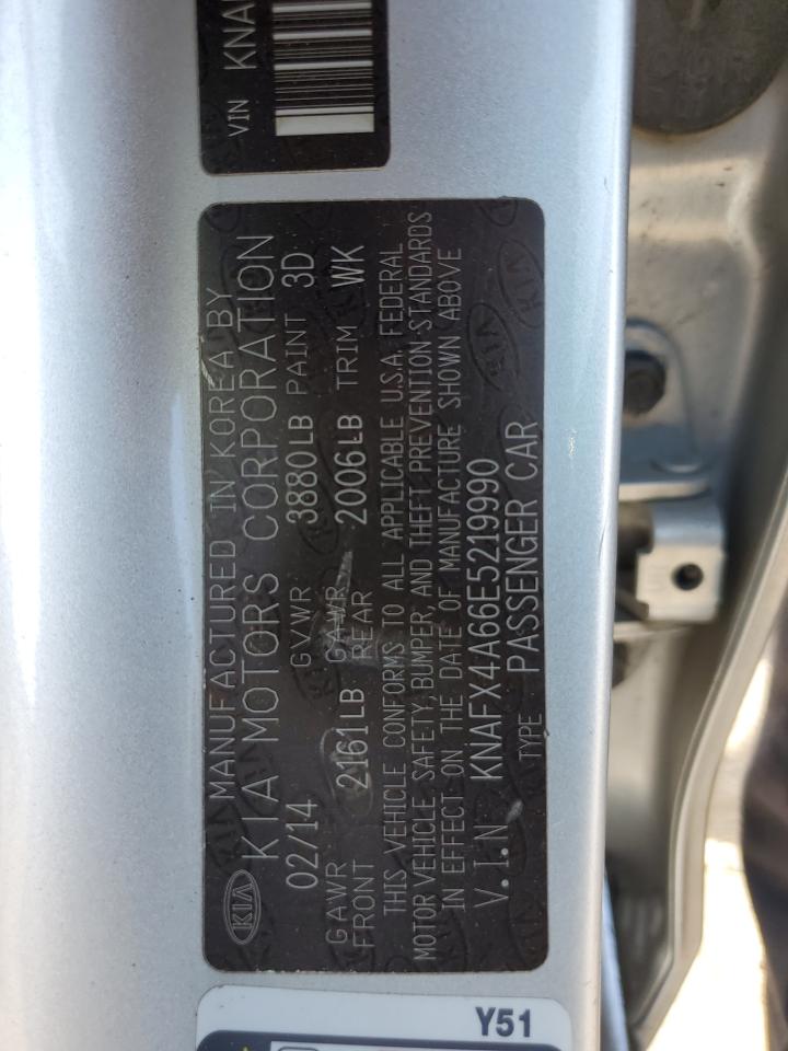 KNAFX4A66E5219990 2014 Kia Forte Lx