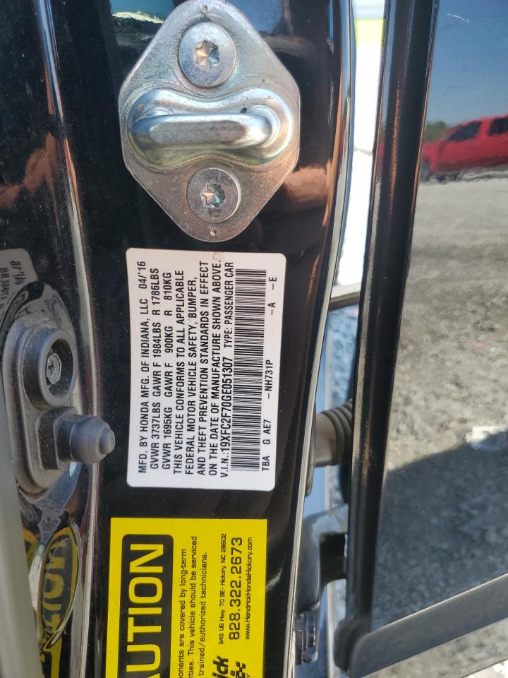 19XFC2F70GE051307 2016 Honda Civic Ex