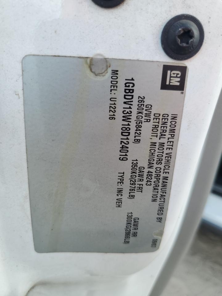 2008 Chevrolet Uplander Incomplete VIN: 1GBDV13W18D124019 Lot: 72751094
