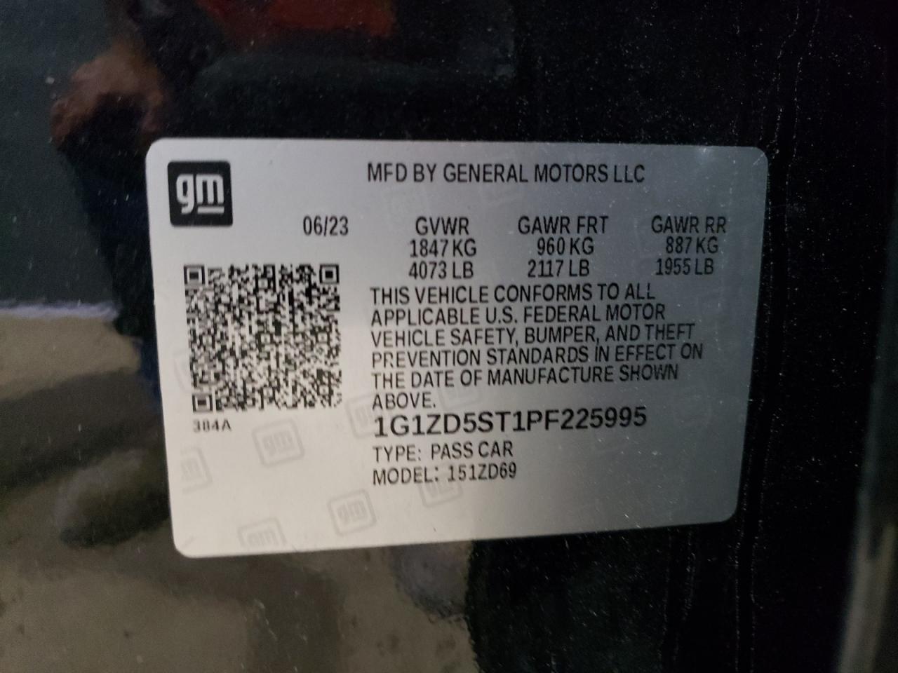 VIN 1G1ZD5ST1PF225995 2023 CHEVROLET MALIBU no.13