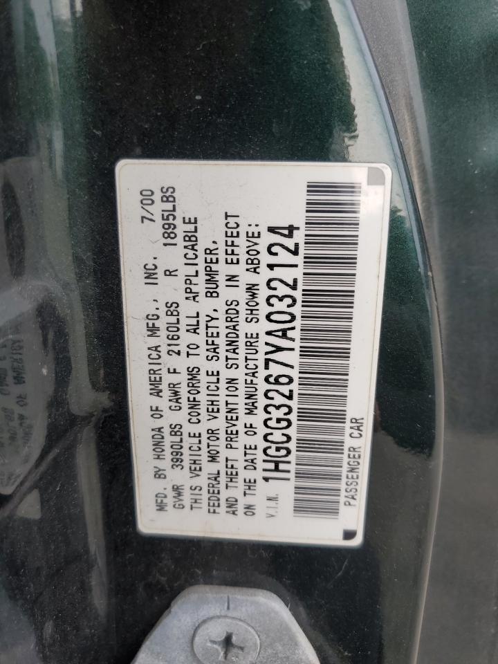 1HGCG3267YA032124 2000 Honda Accord Lx