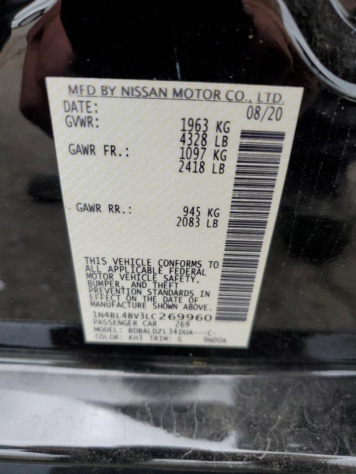 1N4BL4BV3LC269960 2020 Nissan Altima S