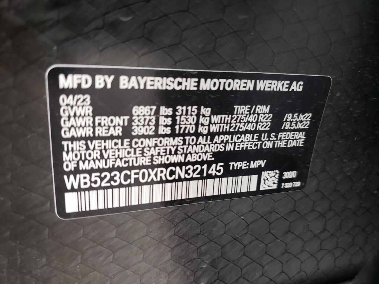 WB523CF0XRCN32145 2024 BMW Ix xDrive50