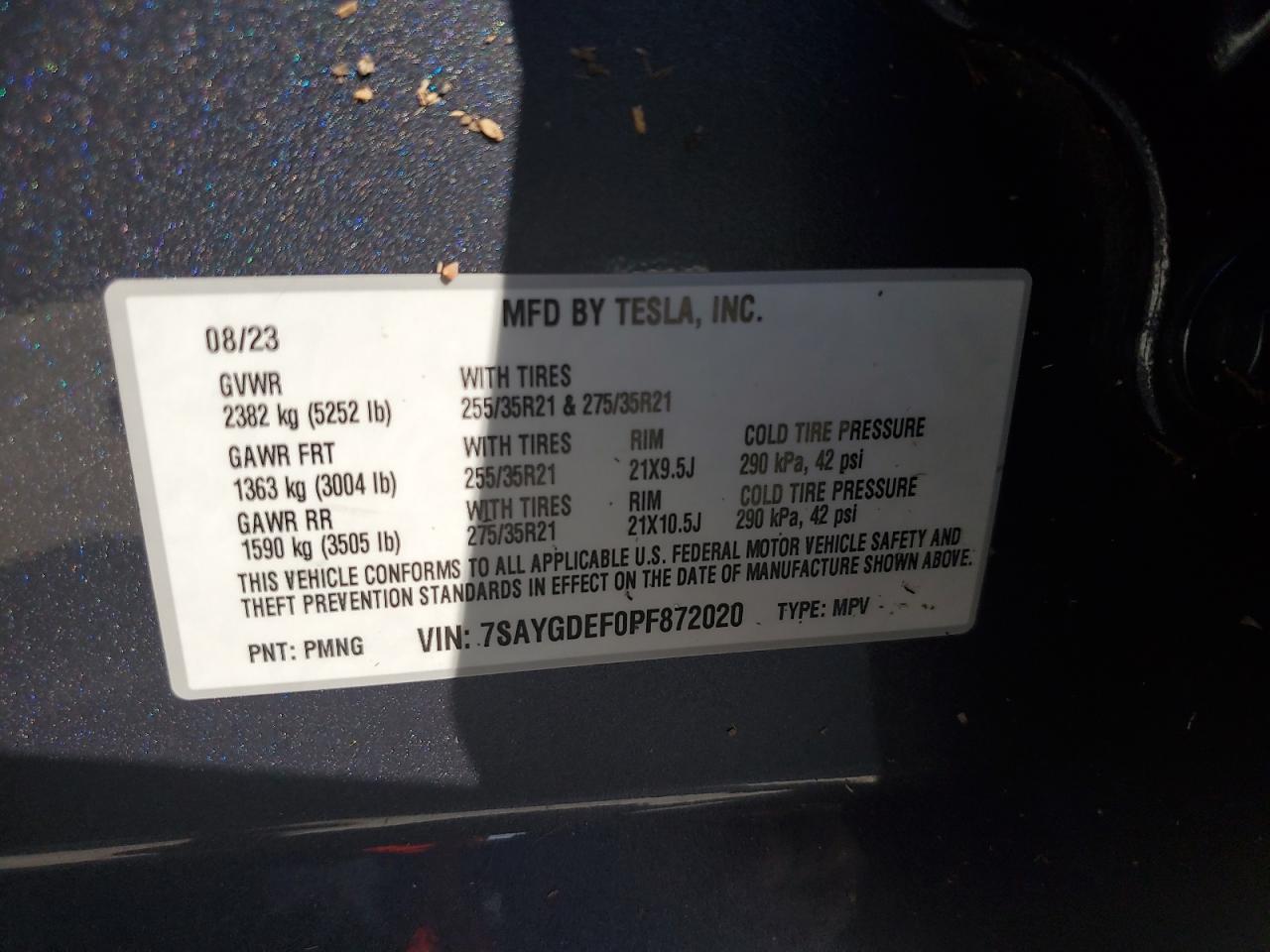 7SAYGDEF0PF872020 2023 Tesla Model Y