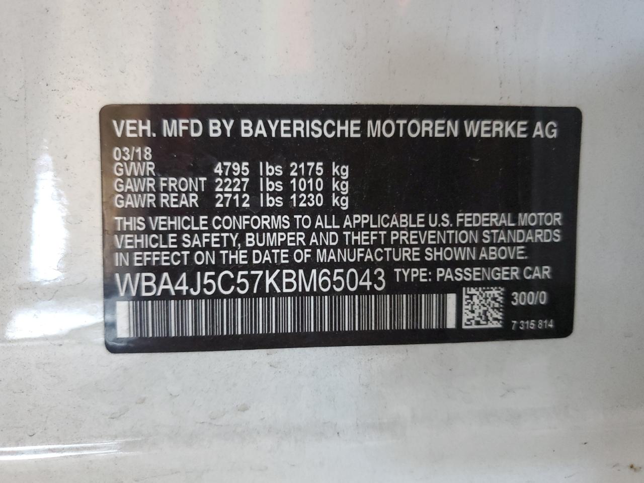 WBA4J5C57KBM65043 2019 BMW 4 SERIES - Image 12