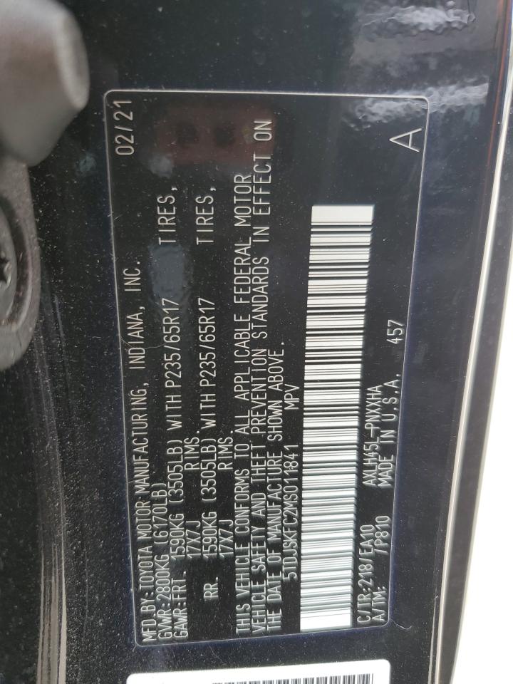 5TDJSKFC2MS011841 2021 Toyota Sienna Xle