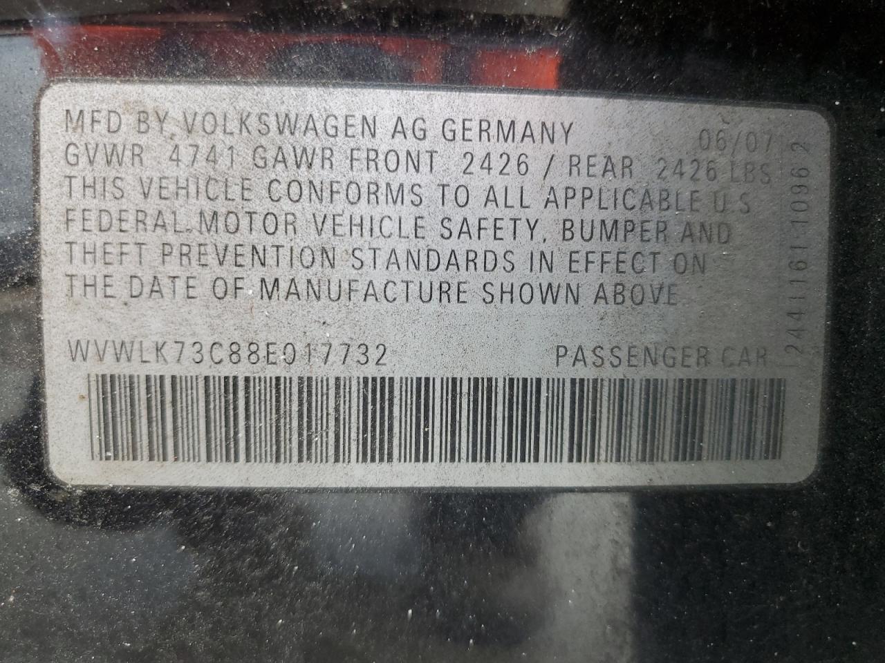 WVWLK73C88E017732 2008 Volkswagen Passat Wagon Komfort