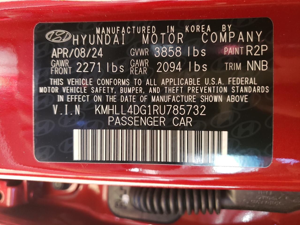 KMHLL4DG1RU785732 2024 Hyundai Elantra Se