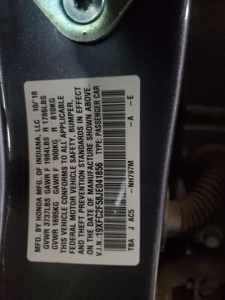 2018 Honda Civic Lx VIN: 19XFC2F58JE041856 Lot: 81880065