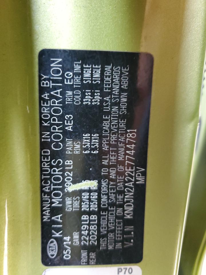 2014 Kia Soul VIN: KNDJN2A22E7744781 Lot: 80803325